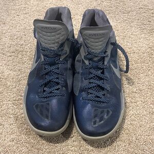 Nike Hyperdunk Navy and Gray High-Tops